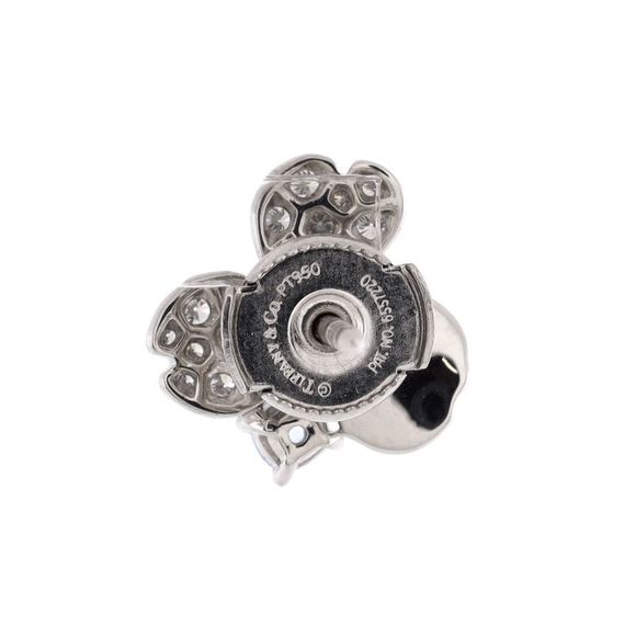 Tiffany & Co. Paper Flowers Stud Earrings Platinum with Diamonds and Tanzanites - Picture 4 of 4